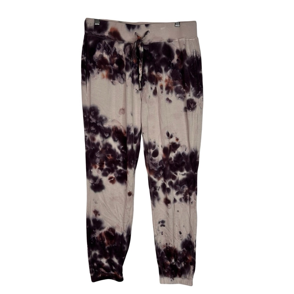 Young Fabulous & Broke Jogger Pants Womens L Tie Dye Drawstring Rayon Boho Y2K